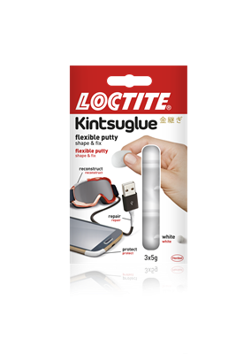 KINTSUGLUE - 3 X 5G - FLEXIBLE PUTTY - WHITE - LOCTITE