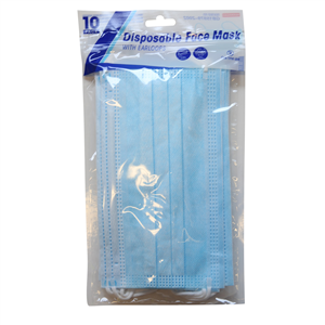 MASKS  - PROTECTIVE FACE MASKS  - 10  PACK - DISPOSABLE