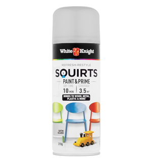 SATIN SILVER - PAINT & PRIME - 310g - WHITE KNIGHT