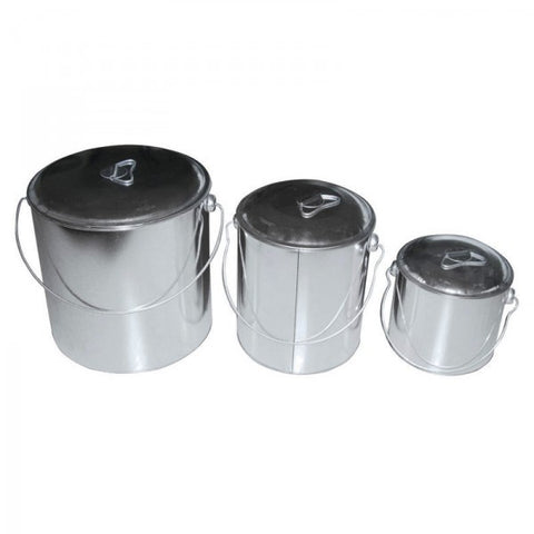 BILLY CAN  - 1 PIECE - TIN - 3 LITRE WITH LID