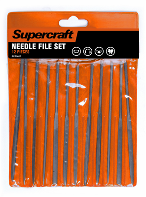 NEEDLE FILE SET - 12 PIECE WITH WALLET - SUPERCRAFT