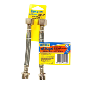 CONNECTOR HOSES FOR MIXER TAPS - 150mm LONG - 2 PIECE