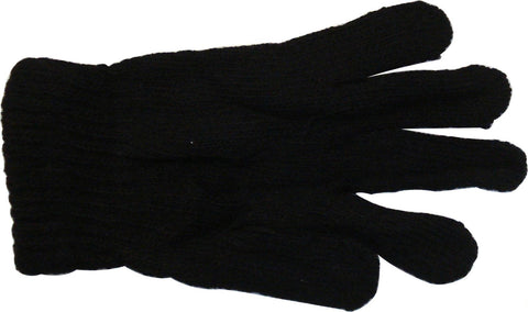 FULL GLOVES - BLACK - 100% WOOL -  S/M