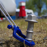 PEGGY PEGS - LARGE ALUMINIUM -  25mm x 310mm - 2 PACK WITH BLUE ROPE CLIPS