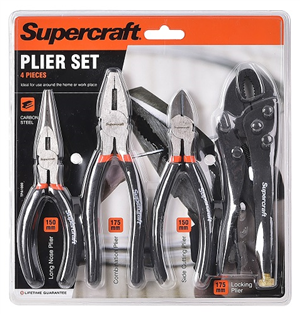 PLIER SET - SUPERCRAFT - CUSHION GRIP - 4 PIECE