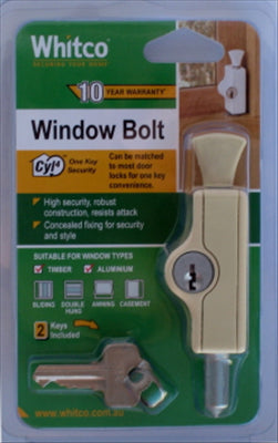 WINDOW BOLT LOCK - PRIMROSE  - 4 CYLINDER - WHITCO - Pk1