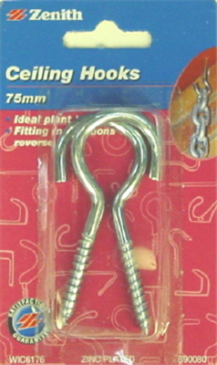 HOOK - CEILING HOOK - ZP - 75x4.0mm - 2 PACK
