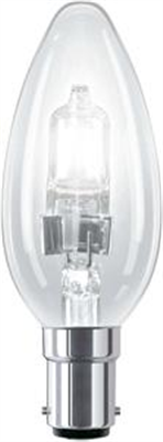 HALOGEN GLOBE - SBC - CANDLE CLEAR - 28W - 2 PACK