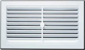 VENT - WALL - PLASTIC -  WHITE - 225mm x 75mm - SNAP IN WITH FLYSCREEN