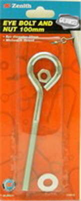 BOLT - EYE BOLT - STEEL GALVANISED -  100x25x9mm