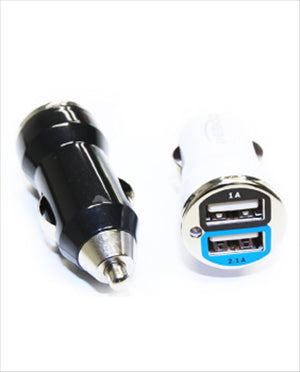 CAR CHARGER - TWIN USB - WHITE