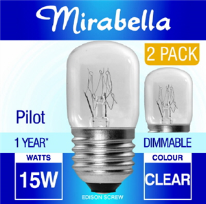 PILOT GLOBE - ES - 15W - CLEAR - 2 PACK