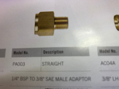 3/8"SAE Female x 1/4" BSP Male ADAPTOR -
