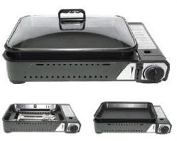 BUTANE STOVE - GRILL STOVE BURNER WITH PAN & GLASS LID