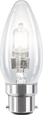 HALOGEN GLOBE - BC - CANDLE CLEAR - 28W -2 PACK