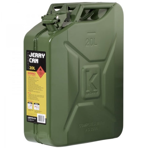 JERRY CAN - METAL - 20 LITRES - GREEN