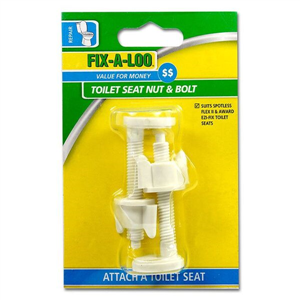 TOILET SEAT NUT & BOLT  - FLEX EASY FIT - 2 PACK