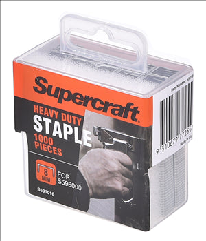 STAPLES -  8mm  -   BOX OF 1000 - HEAVY DUTY  - SUPERCRAFT