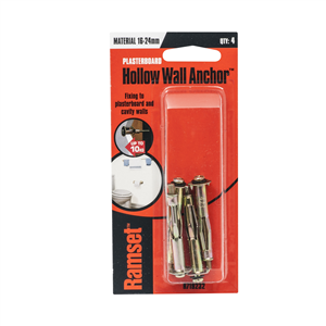 HOLLOW WALL ANCHORS - ROUND HEAD - TO 24mm