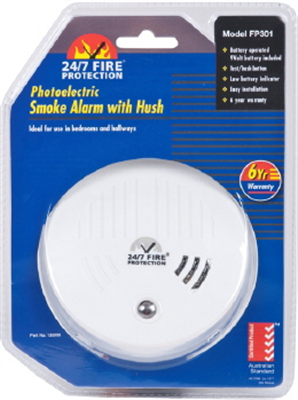 SMOKE ALARM - BEDROOM - PHOTOELECTRIC -  HUSH TEST