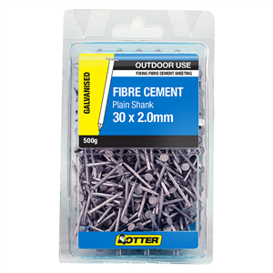 NAILS - FIBRE CEMENT - 30 x 2mm -  GALVANISED -  500G