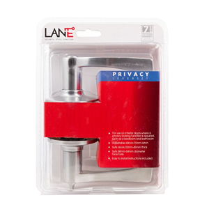 PRIVACY SET - DOOR - LEVER - SATIN CHROME - LANE