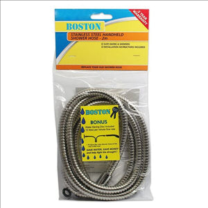 SHOWER HOSE - 2 METRE EXTENSION - STAINLESS STEEL