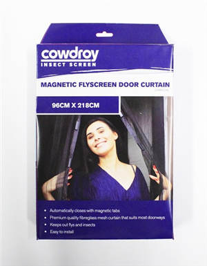 DOOR CURTAIN -  MAGNETIC -  BLACK  - 96 x 218cm
