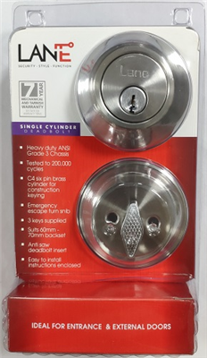DEADBOLT SET - SINGLE CYLINDER - SATIN STAINLESS STEEL