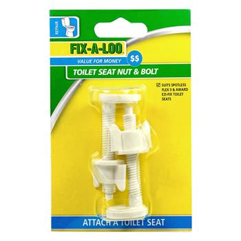TOILET SEAT NUT & BOLT  - FLEX EASY FIT - 2 PACK - CAROMA