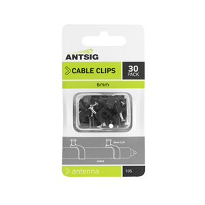 CABLE CLIPS - BLACK - 6mm - Pk 30