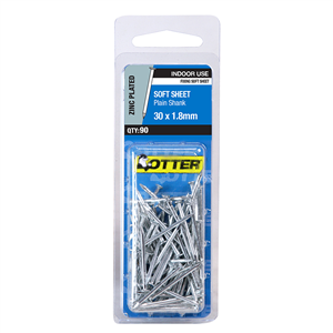 NAILS - SOFT SHEET - ZINC PLATED - 30 x 1.8mm - PACK  of 110