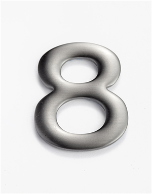 NUMERAL - No. 8 - SELF ADHESIVE - STAINLESS STEEL - 50mm