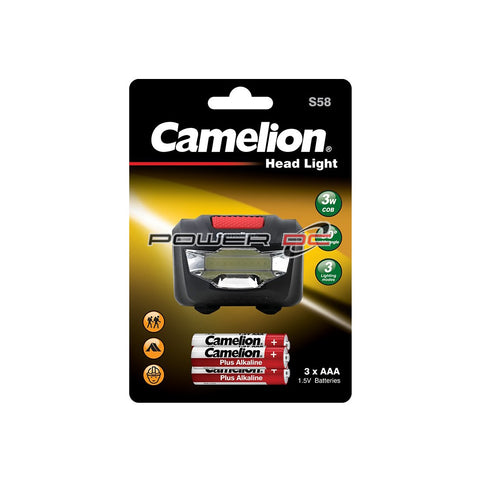 3 WATT COB  LED HEADLAMP - 120 LUMENS - CAMELION S58