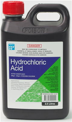 HYDROCHLORIC ACID 2.5 Litres - TELFORD