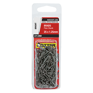 NAILS - BULLET HEAD BRIGHT - 25 x 1.2mm - PACK  of 260