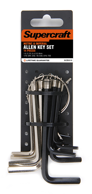 ALLEN KEY SET - 14 PIECE - METRIC AND IMPERIAL - SUPERCRAFT