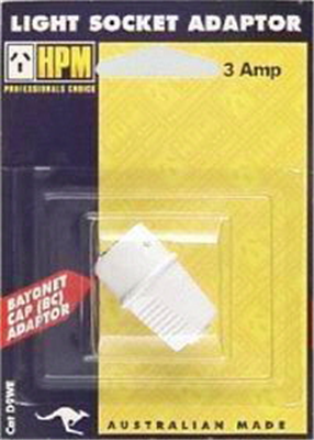 SOCKET ADAPTOR - BC WHITE - 3amp - HPM