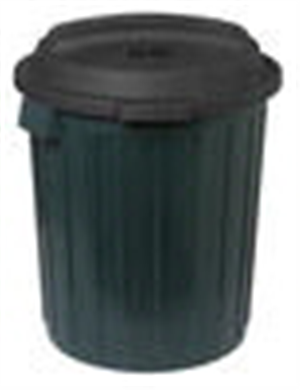 GARBAGE BIN - 60 Litre GREEN PLASTIC WITH LID - WILLOW