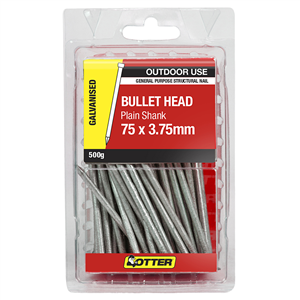 NAILS - BULLET HEAD GALVANISED - 75 x 3.75mm - 500G