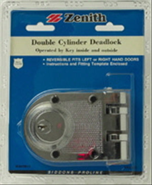 DOUBLE CYLINDER DEADLOCK - CHROME - ZENITH