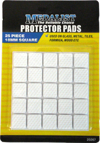 PROTECTORS  - SQUARE WHITE EVA DOTS  ADHESIVE - 18mm - 25 PIECE