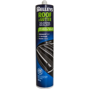 ROOF & GUTTER - SILICONE SEALANT 310g - BLACK -  SELLEYS