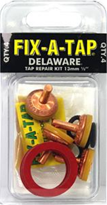 TAP WASHER KIT - DELAWARE -  12mm  - (INTERNAL TAP)  - 4 PACK