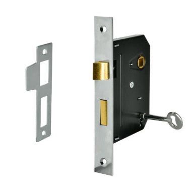 MORTICE LOCK   - 100 x 75mm - CHROME PLATED - ROMAK