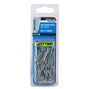 NAILS - WALLBOARD ZP - 25 x 1.4mm - PACK  of 120