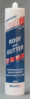 ROOF & GUTTER - SILICONE SEALANT 300g - TRANSLUCENT -  PLUMBFIX