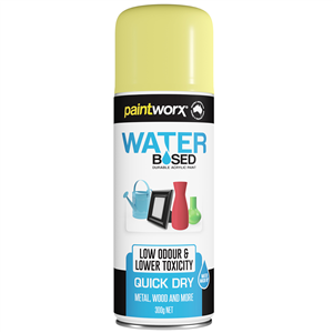 LEMON YELLOW - WATER BASED ACRYLIC SPRAY PAINT - 300GMS - PAINTWORX
