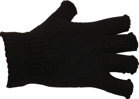 FINGERLESS OPEN GLOVES - BLACK - 20% WOOL & 80% ACRYLIC -  L/XL