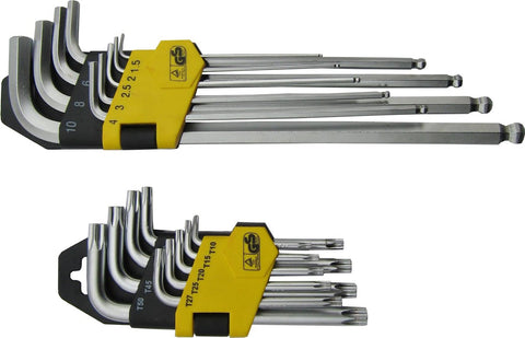 HEX KEY - METRIC WITH BALL TYPE & STAR DRIVER SET - 18 PIECE
